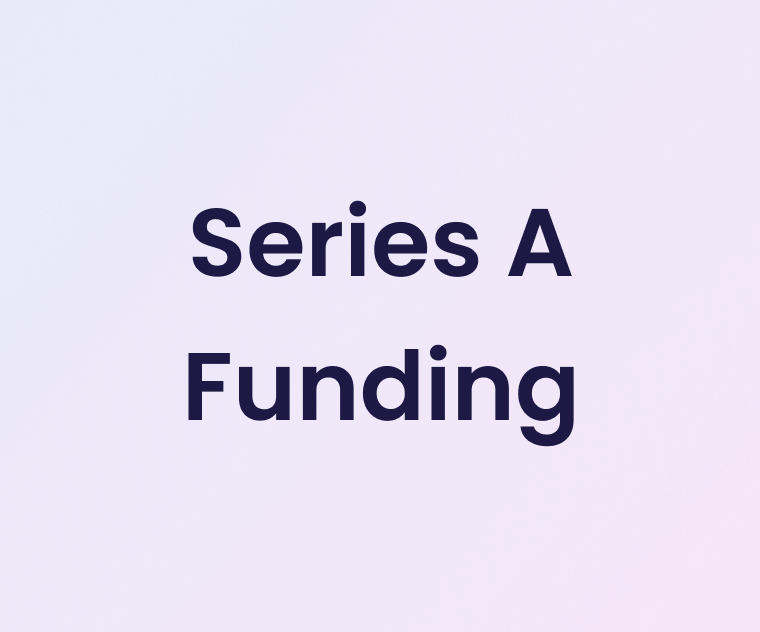 Banner with text "Series A funding"