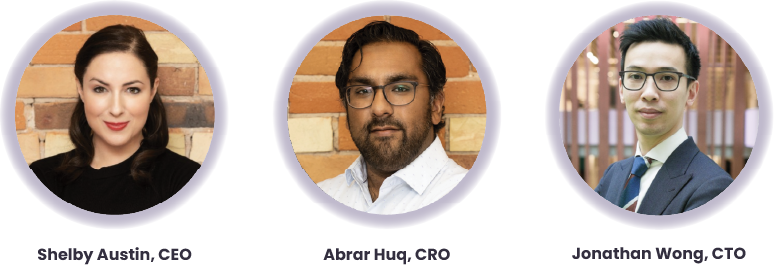 Arteria 1分钟急速赛车查询 leadership photos. Clockwise - Jonathan Wong, Abrar Huq, Shelby Austin